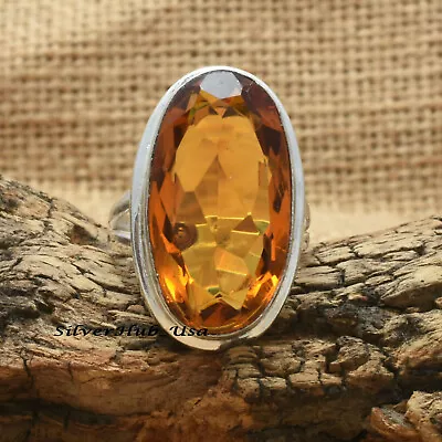 Citrine 925 Sterling Silver Ring Mother's Day Handmade Jewelry All Size EC-189 • $13.25