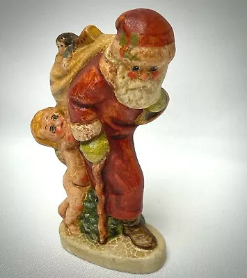 Vaillancourt Folk Art Victorian Santa And Cherub Chalk Ware 1990 #510  • $179.99