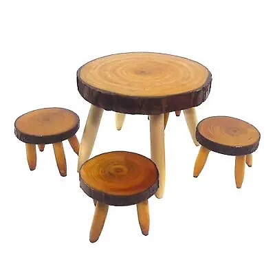 $20.33 • Buy Natural Dining Table Chairs Furniture Set For 1: 12th Dollhouse Accessories