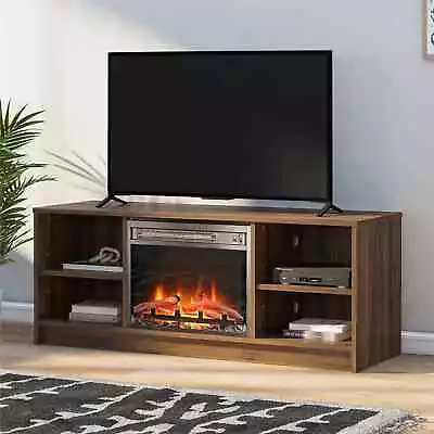 Electric Fireplace Heater TV Stand Wood Storage Cabinet Entertainment Furniture • $139.99