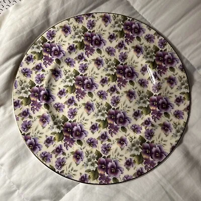 Chintz Collection Royale Garden Staffordshire Pansy Violet 10 1/2” Plate • $24.99