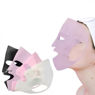 $1.43 • Buy Silicone Face Mask Reusable Anti Wrinkle V Shape Face Firming Gel Sheet EarFi=y=