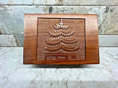$19.99 • Buy Wooden Carved Pagoda Tea Box