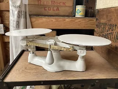 White Penn Bakers Scale Cast Iron Kitchen Industrial Balance Beam Philadelphia • $149.99