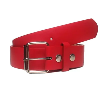 NEW Thick Wide Bonded Leather Belt W/ Removable Silver Buckle 12 Bright Colors! • $5.75