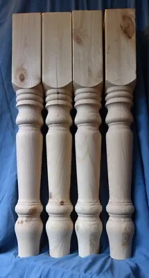 Set Of 4 Natural Pine Farmhouse Table Legs Ex 4  • £37