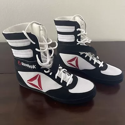 *RARE* Reebok Men’s Black/White Boxing Shoes Boots CN0977 Size 9.5 • $325