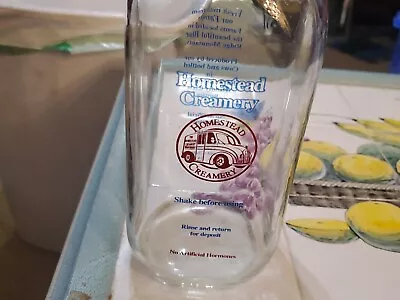 $8.50 • Buy Milk Bottle HOMESTEAD CREAMERY BURNT CHIMNEY, VA 32oz Milk Bottle