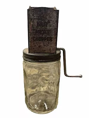 Vintage Nut Meat Chopper Metal And Glass Jar • $11.99