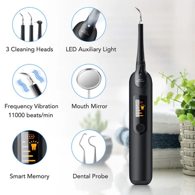 $22.15 • Buy Electric Ultrasonic Dental Tartar Plaque Calculus Tooth Remover Set Cleaner Kit