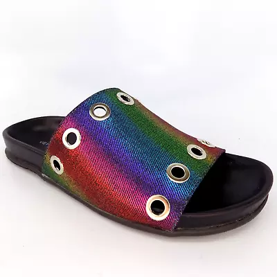 Very Volatile Lenny Metallic Slide Women's Sandals Rainbow NEW! Size 7 AL5638 • $16.98