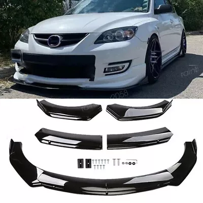 For Mazda 3 Sedan / Hatchback Black Front Bumper Lip Spoiler Splitter Body Kits • $63.49