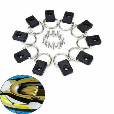 $16.43 • Buy 10pcs Kayak Fishing Rigging D Ring With Screw Safety Deck Loop Mounting Tie Down