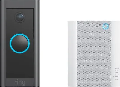 Ring - Wi-Fi Smart Video Doorbell - Wired With Chime - Black • $79.75