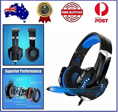 G9000 PRO PYTHON FLY Gaming LED USB Headset For PS4 PS5 Nintendo Controllers AU • $41.99