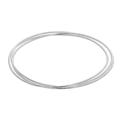 £12.35 • Buy Sterling Silver Triple Stacking Bangle Plain Simple Summer Spring Beach