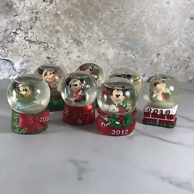 Disney Jcpenny Christmas Mickey Mouse Yearly Snow Globes Set Of 7 • $29.99