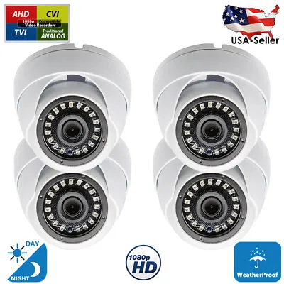 4pcs. 1080p Security Camera CCTV Surveillance TVI CVI AHD Night Vision Outdoor • $106.97