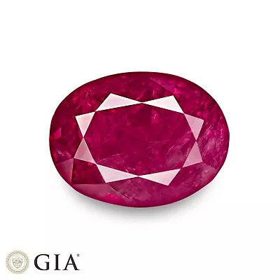 GIA Certified MOGOK BURMA Ruby 7.10 Ct. Natural Untreated MAGENTA RED Oval • $11928