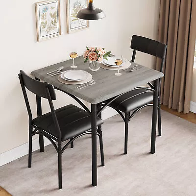 3 Piece Dining Table Set W/ Chairs Home Kitchen Breakfast Wood Top Dinette Table • $126.03