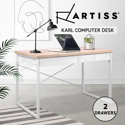 $118.95 • Buy Artiss Computer Desk Study Student Metal Writing Table Office Drawers Storage