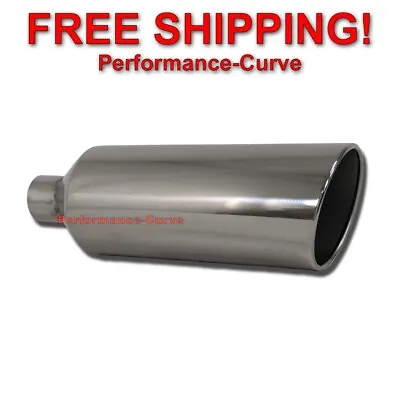 Stainless Steel Truck / Diesel / SUV Exhaust Tip 2.5  Inlet - 6  Outlet - 18  Lo • $47.95