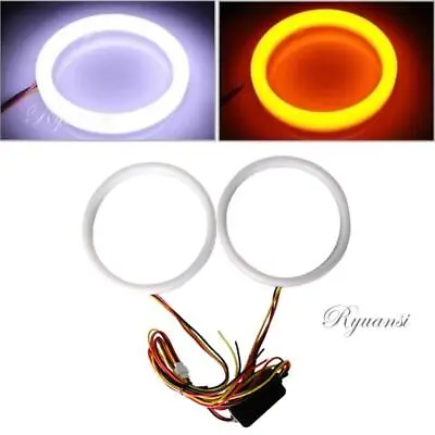 Pair 60-120MM LED Light Guide Angel Eyes Halo Rings For Car Headlights Retrofit • $24.98