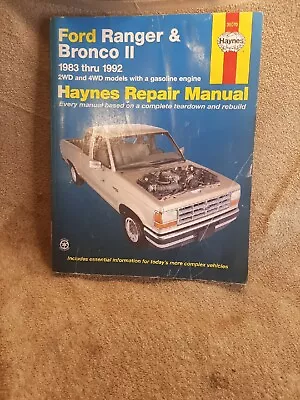 Haynes 36070 Repair Manual For Ford Ranger & Bronco II 2WD 4WD 1983 - 1992 • $7.99