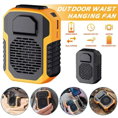 $37.96 • Buy USB Waist Clip Fan Portable Lazy Hanging Mini Air Cooling Fan&Power Bank Outdoor