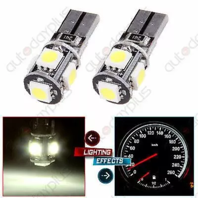 2Pcs CANBUS No Error White 5050 5SMD LED T10 194 W5W License Plate Light Bulbs • $7.69