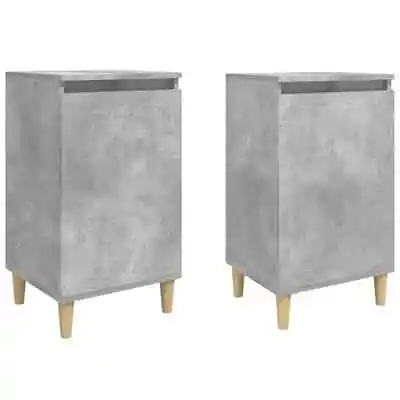 2x Bedside Tables Wooden Drawers Storage Side Cabinets Nightstand Concrete Grey • $104.66