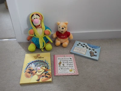 £4.99 • Buy Winnie The Pooh 10 Inch Jointed, Tigger 13 Inch Plush Toys & Books