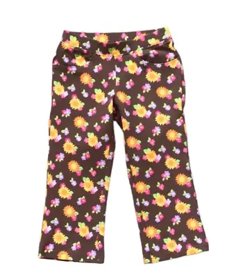 Gymboree Sunflower Smiles Brown Floral Knit Pants Sz 3-6 Months NWT • $16.99