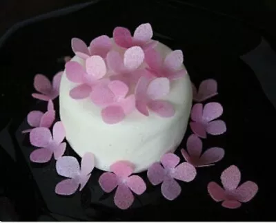 50 Hydrangea Wafer Flowers Cake Birthday Anniversary Engagement Baby Shawer  • $20.13