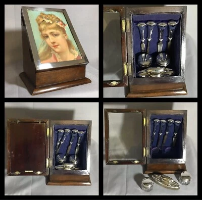 £645 • Buy Rare 1921 Solid Silver Ladies Dressing Table Manicure Set Photograph Frame Mount
