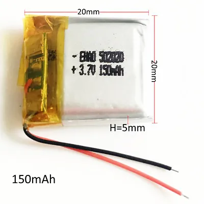 3.7V 150mAh 502020 Li-po Polymer Rechargeable Battery For MID MP3 GPS Bluetooth • £6.84
