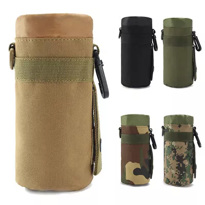 Tactical Military Bicycle Water Bottle Molle Belt Kettle Bag Holder Hiking Pouch • $8.49