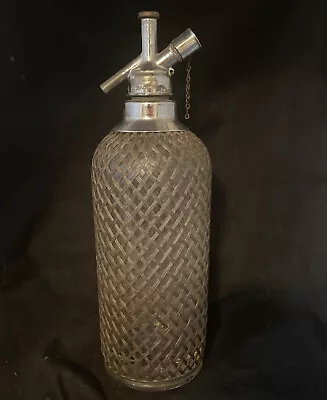 Vintage Sparklets NEW YORK Metal Wrapped Glass 13 1/4  Czech Seltzer Bottle @33 • $27