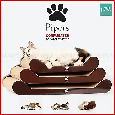 $29.99 • Buy Pipers Cat Scratcher Cardboard Bed Lounge Sofa Pet House Post Board Small Large