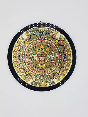 Vtg Aztec Mayan Calendar Decorative Wall Plate- Black Plexiglass • $20