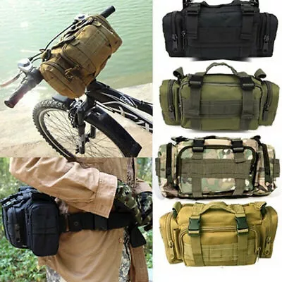 Tactical Waist Pack Waterproof Fanny Pack Molle Bicycle Motorcycle Handlebar Bag • $18.59