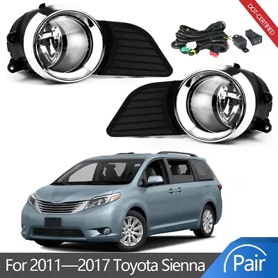 Front Bumper Fog Lights Driving Lamps+Switch+Bulbs For 2011-2017 Toyota Sienna • $29.99