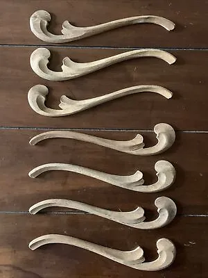 (7) Carved Wood Furniture Decorative Trim Accent Appliqué Cartouches Set - Lot 3 • $28