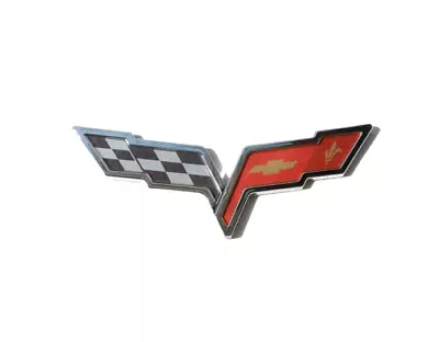 For Chevy C6 Corvette Car Rear Badge Boot Emblem Crossed Flags Chrome 2005-2013 • $41.99