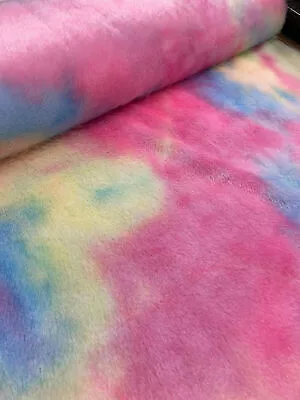 Rainbow Pastels Faux Fur Fabric By The 1/2 Metre* Multicoloured Pastels • £0.99