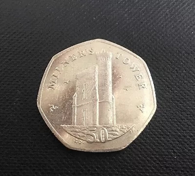 Isle Of Man Milner's Tower 50p Coin 2015 Good Condition Very Rare • £3.99