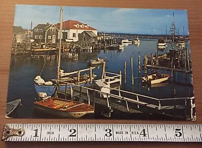 Vintage Postcard Menemsha Massachusetts US Coast Guard Boathouse • $4.99