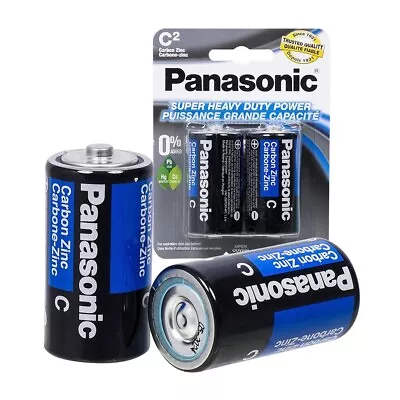 4x Panasonic C 1.5V Batteries Super Heavy Duty Power Carbon Zinc C  Exp. 2027 • $6.69