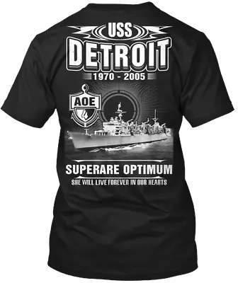 Uss Detroit Aoe 4 Tee T-Shirt Made In The USA Size S To 5XL • $21.97