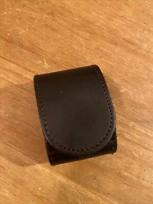 Ex Police Black Leather 2” Kit Belt Buckle Protector. Used. V1. • £2.75